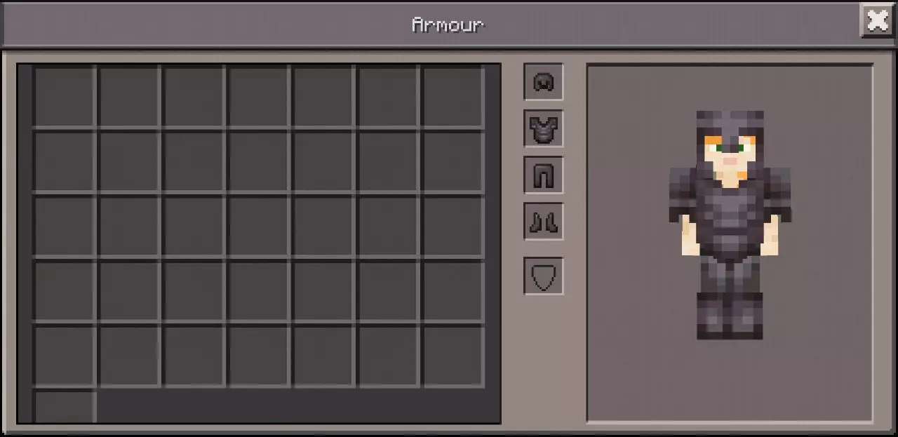Armor Interface from Nostalgia Shader for Minecraft PE