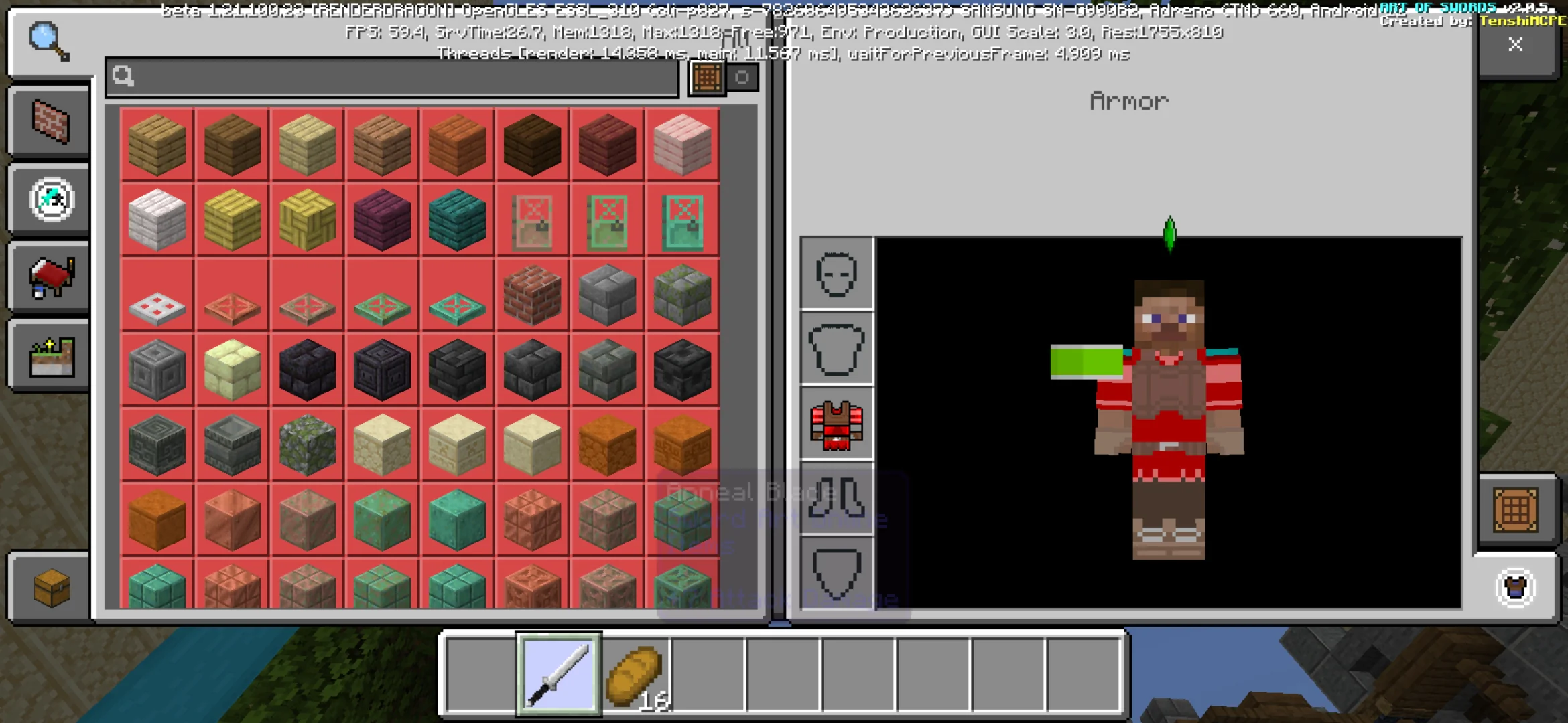 Armor from Sword Art Online Map for Minecraft PE