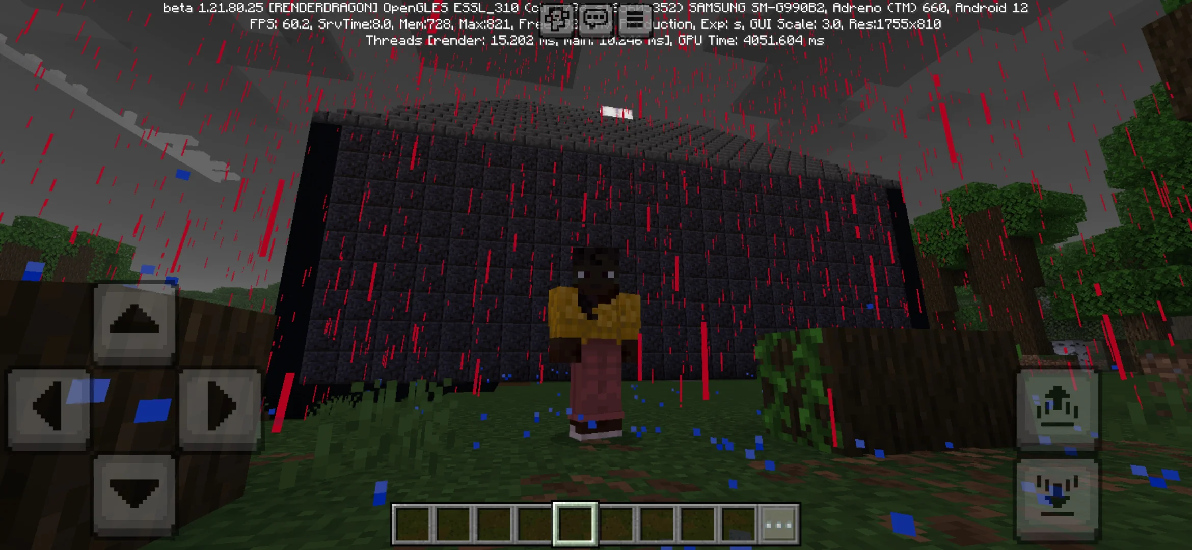 Blood Rain from Death Mansion Map for Minecraft PE