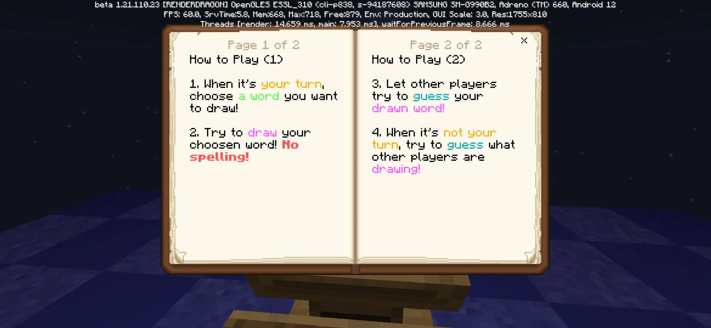 Book from Skribbl Map for Minecraft PE