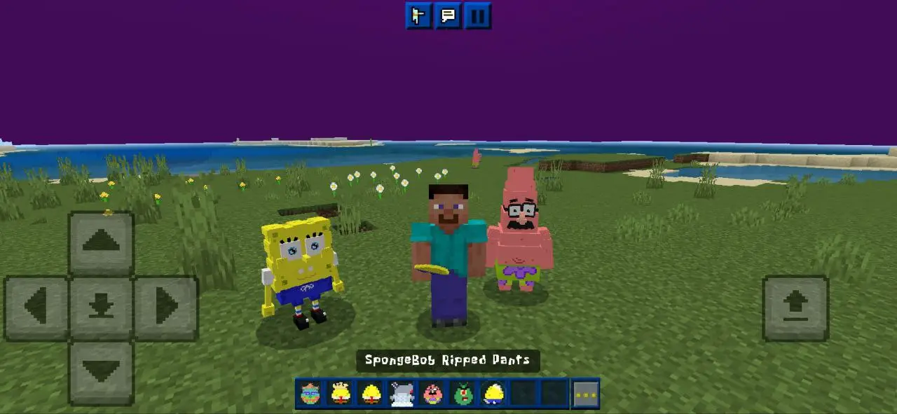 Characters from Sponge Bob Mod for Minecraft PE