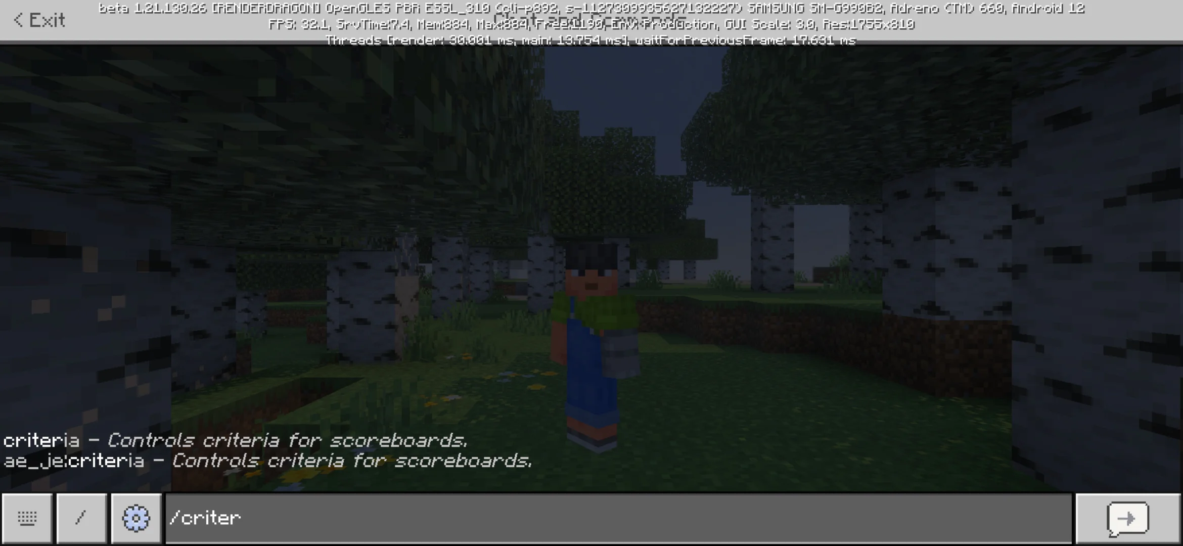 Criteria from Java Essentials Mod for Minecraft PE