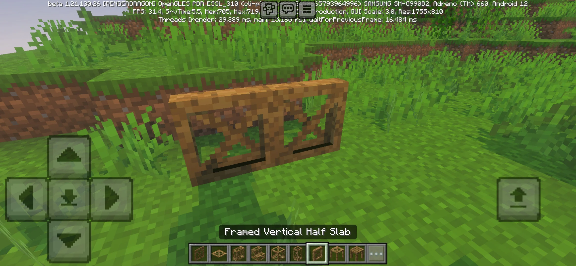 Half slub from Framed Blocks Mod for Minecraft PE