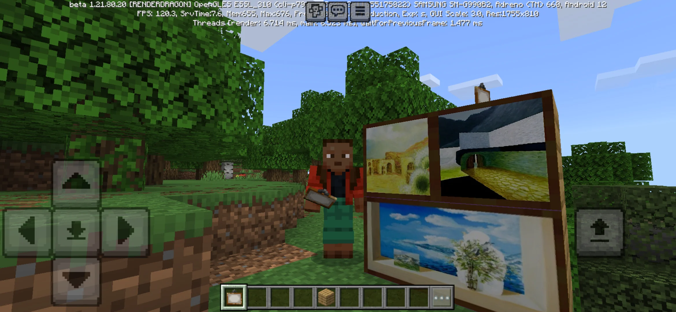 Paintings from HD Texture Pack in Minecraft PE