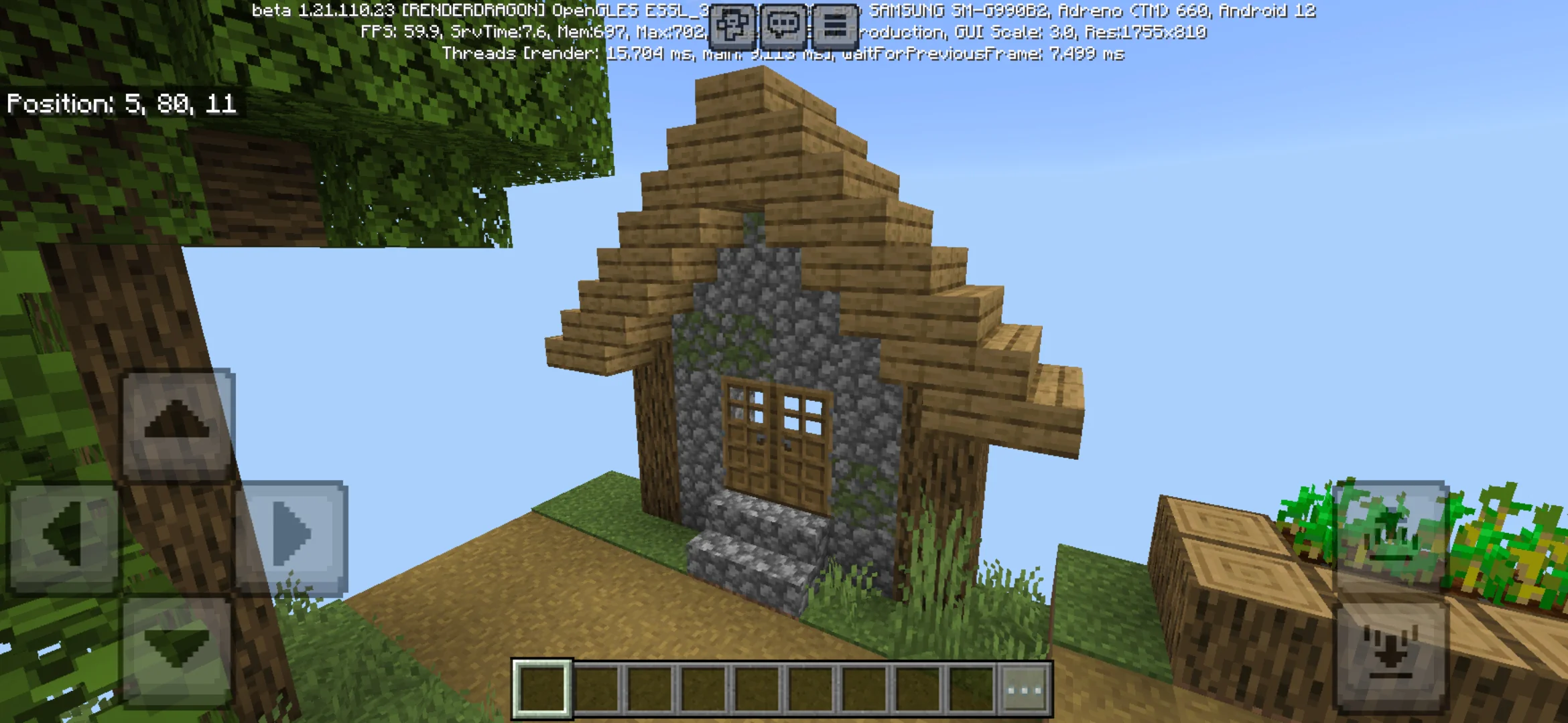 House from One Chunk Map for Minecraft PE