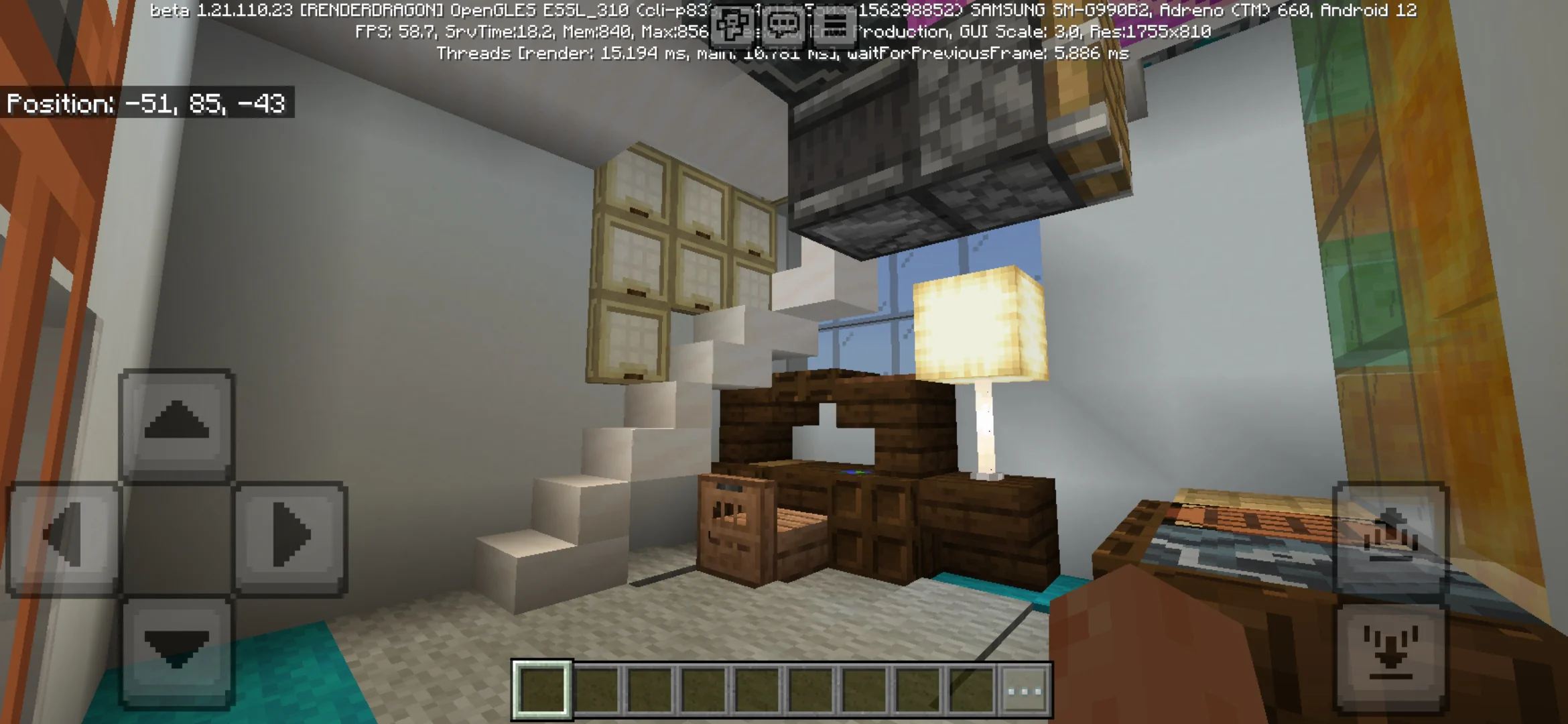 Inside from Walking House Map for Minecraft PE