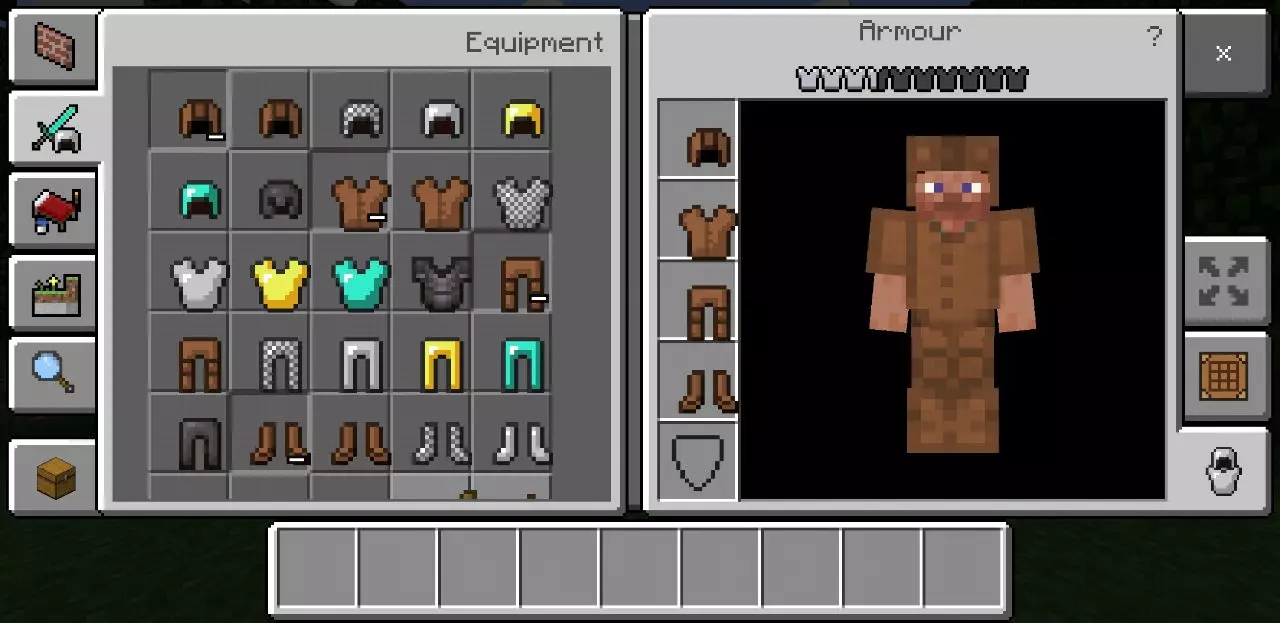 Interface from Nostalgia Shader for Minecraft PE