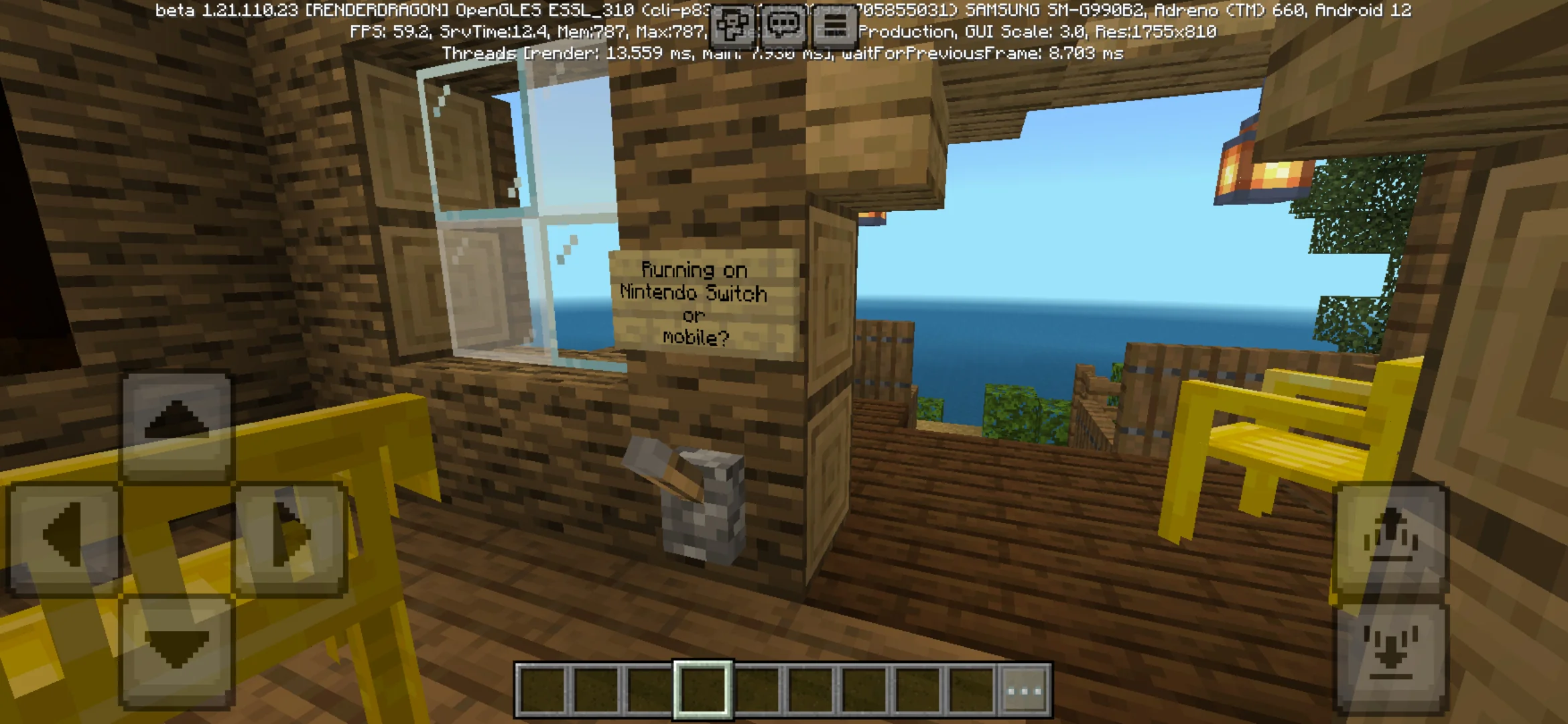 Interior from Camp Enderwood Map for Minecraft PE