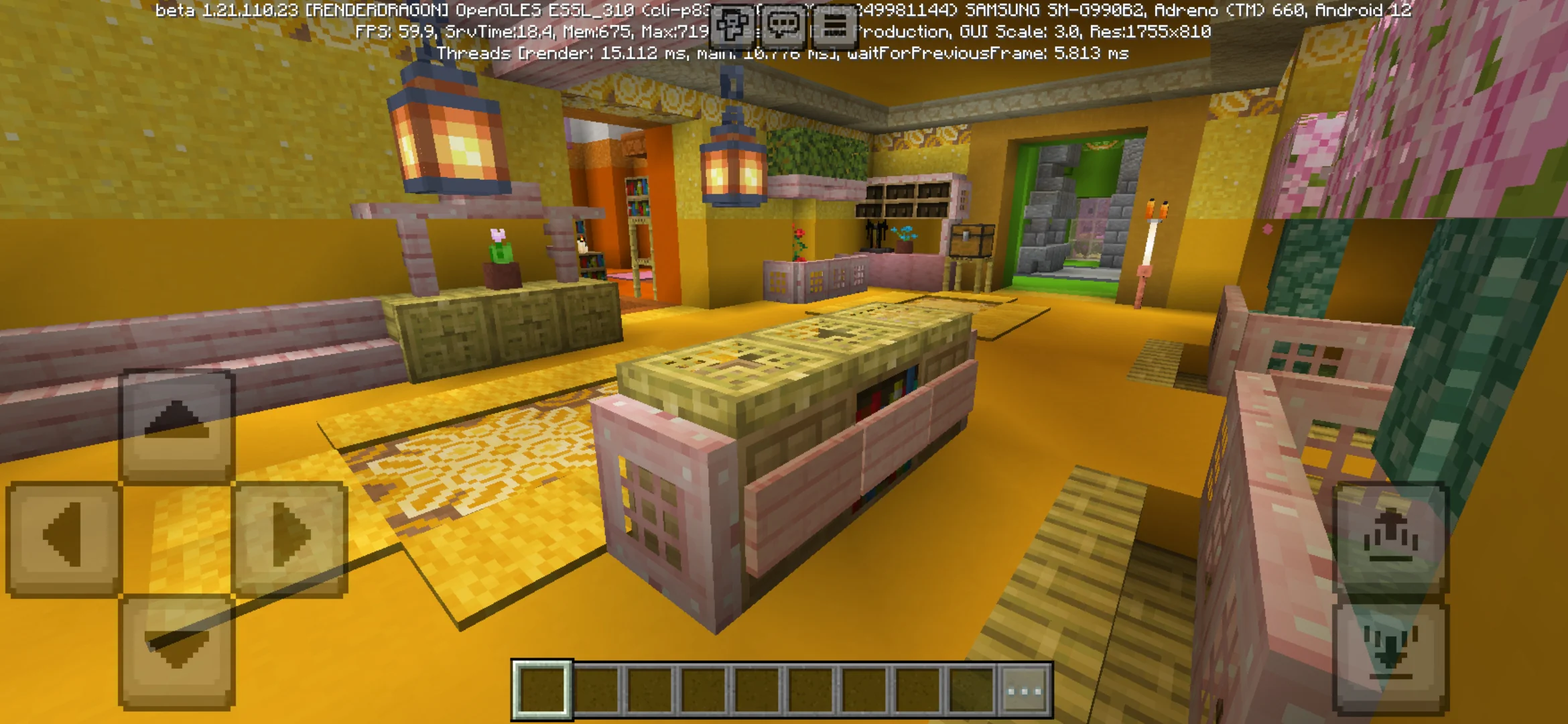 Interior from Pink House Map for Minecraft PE