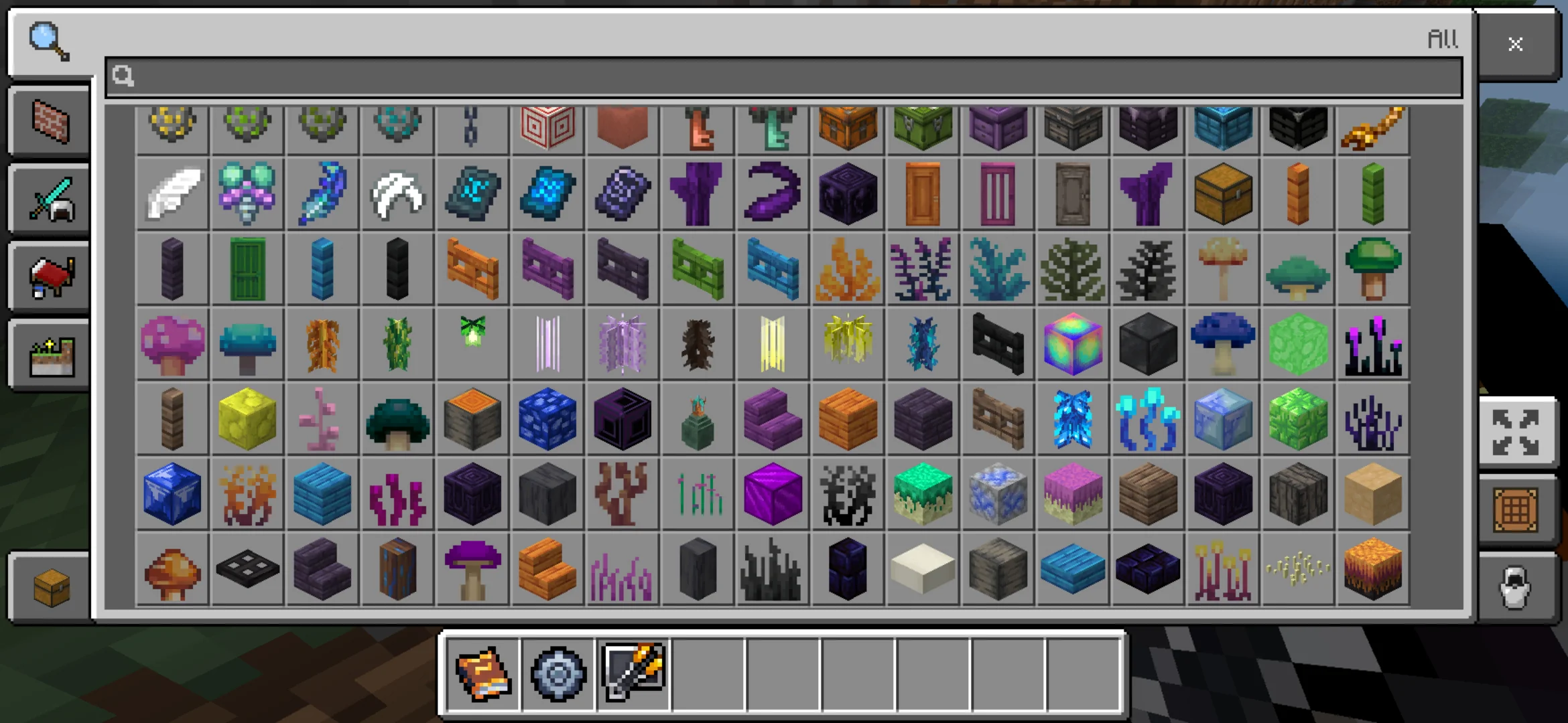 Inventory from Beyond the End Mod for Minecraft PE