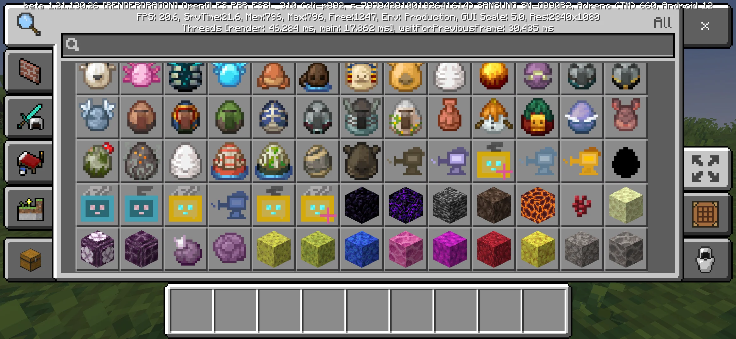 Inventory from Neo Ecological Craft Mod for Minecraft PE