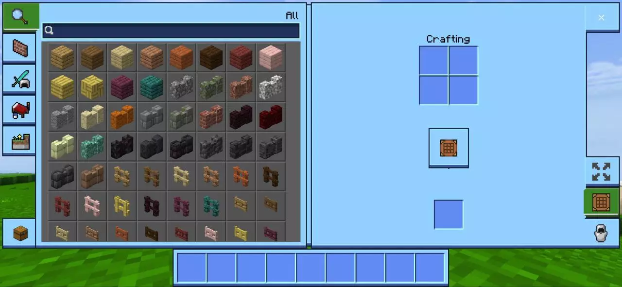 Inventory from Neo UI Shader for Minecraft PE
