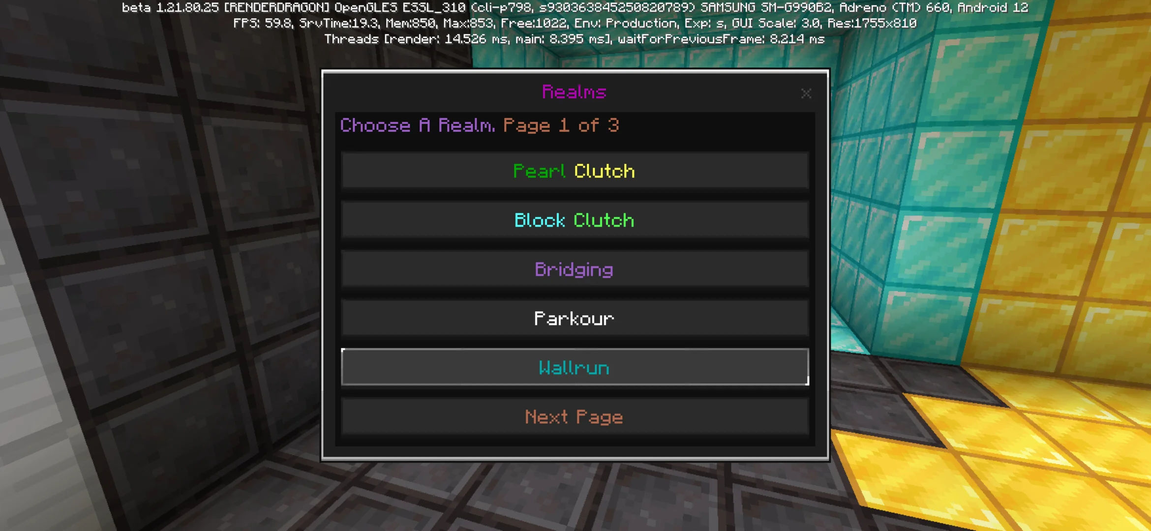Menu from Agg Verse Map for Minecraft PE
