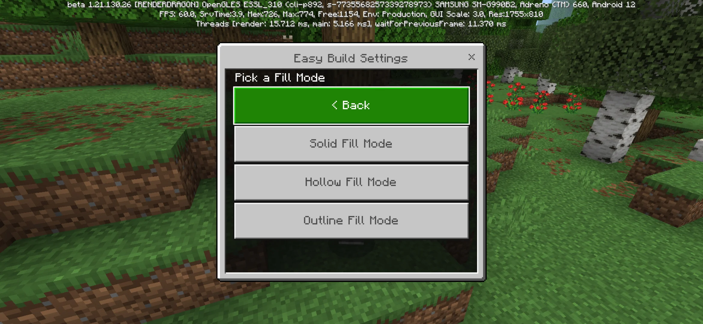 Mode from Effortless Building Mod for Minecraft PE