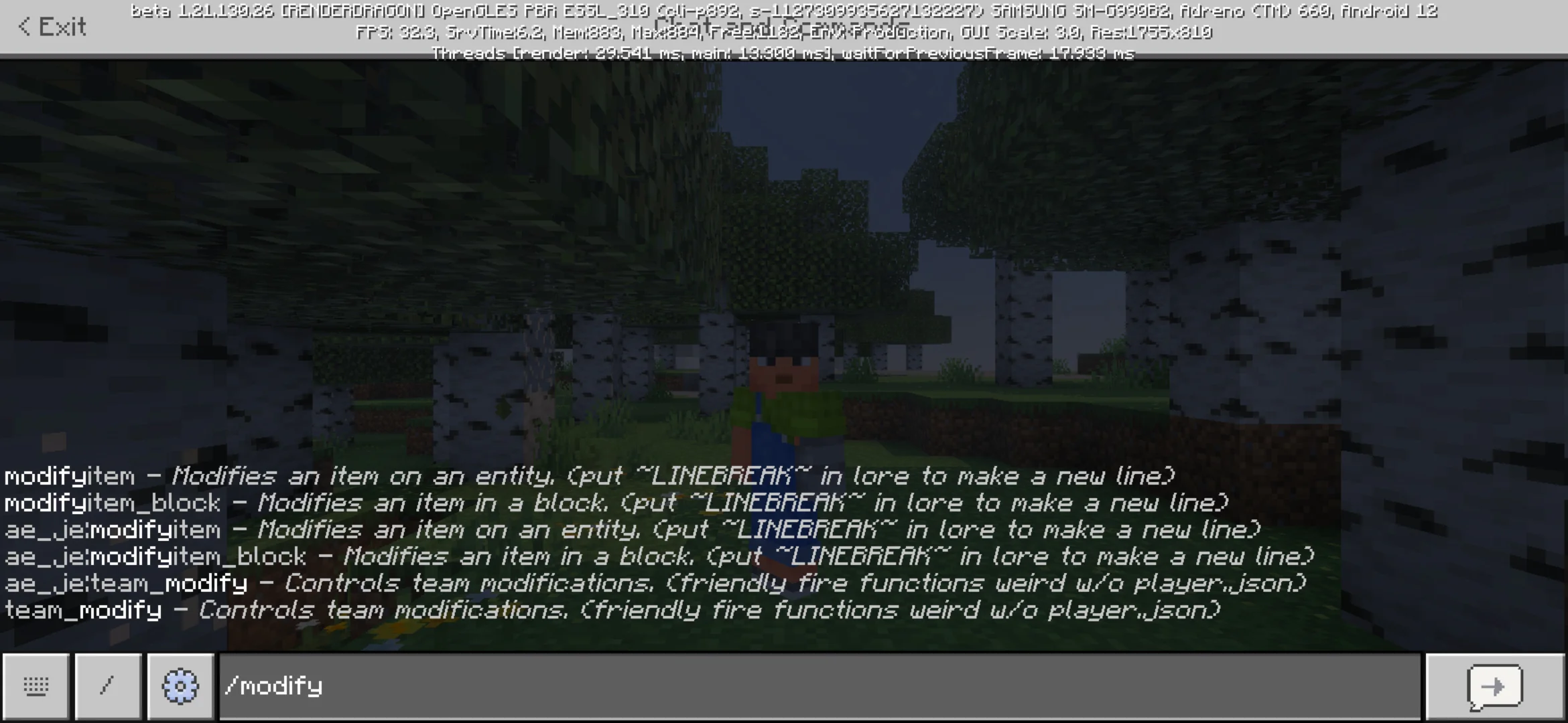 Modify from Java Essentials Mod for Minecraft PE