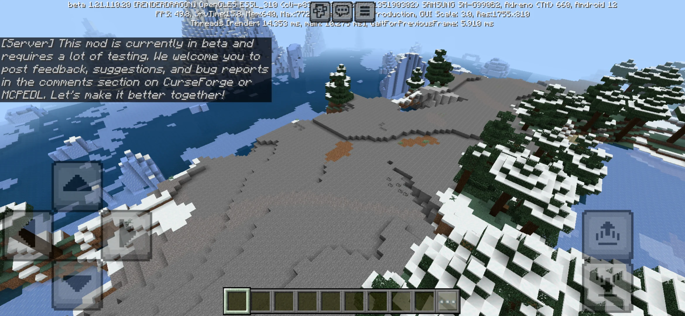 Options from AI Player Mod for Minecraft PE
