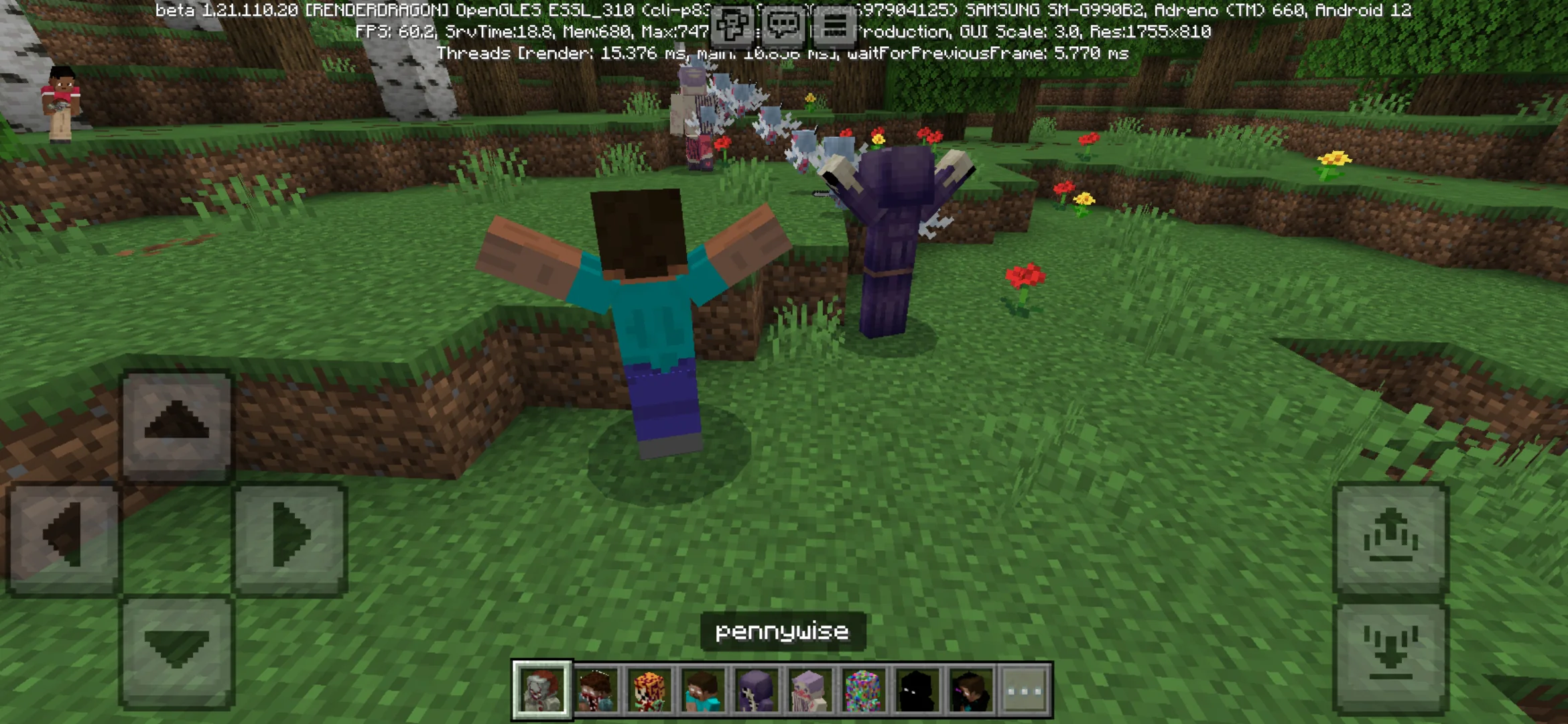 Options from Herobrine Mod for Minecraft PE