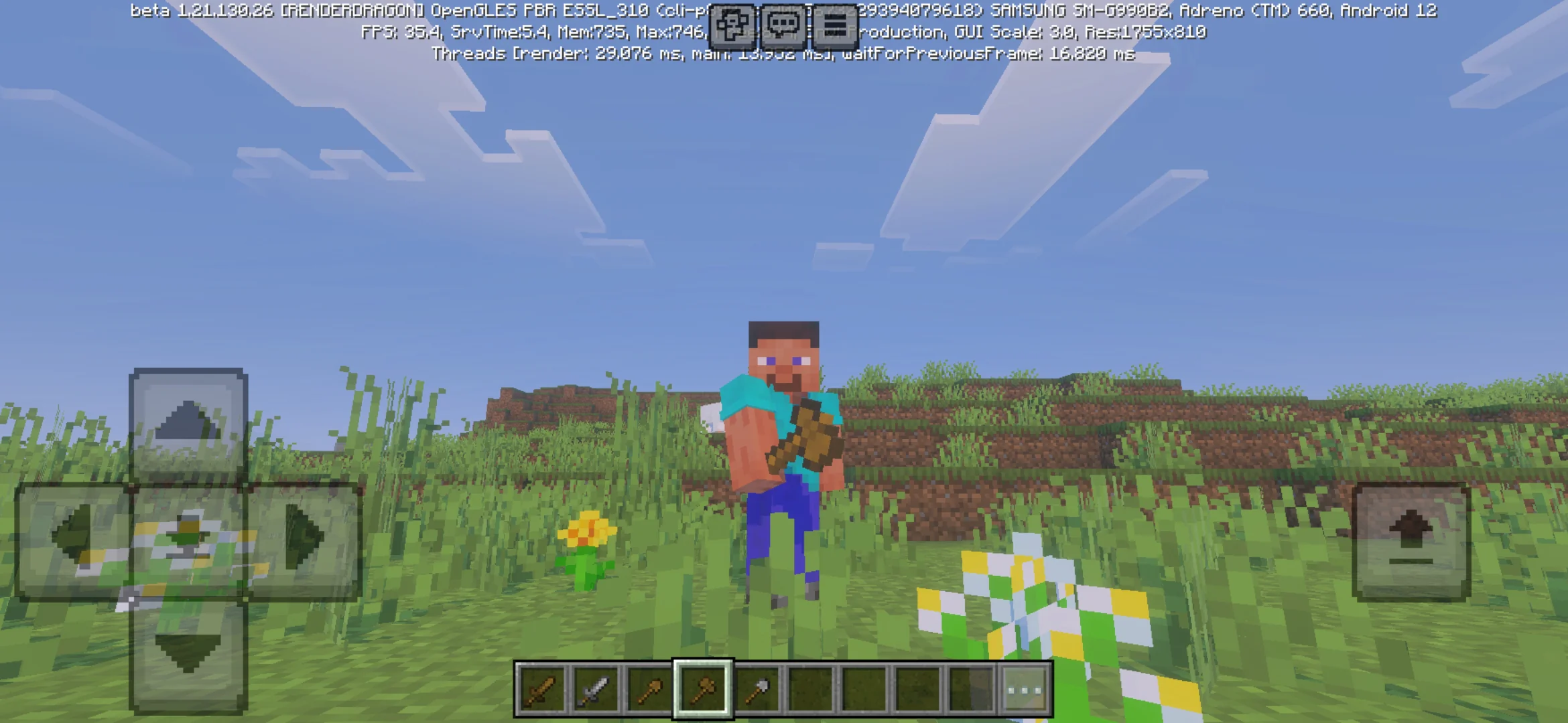 Options from Mini Tools Mod for Minecraft PE