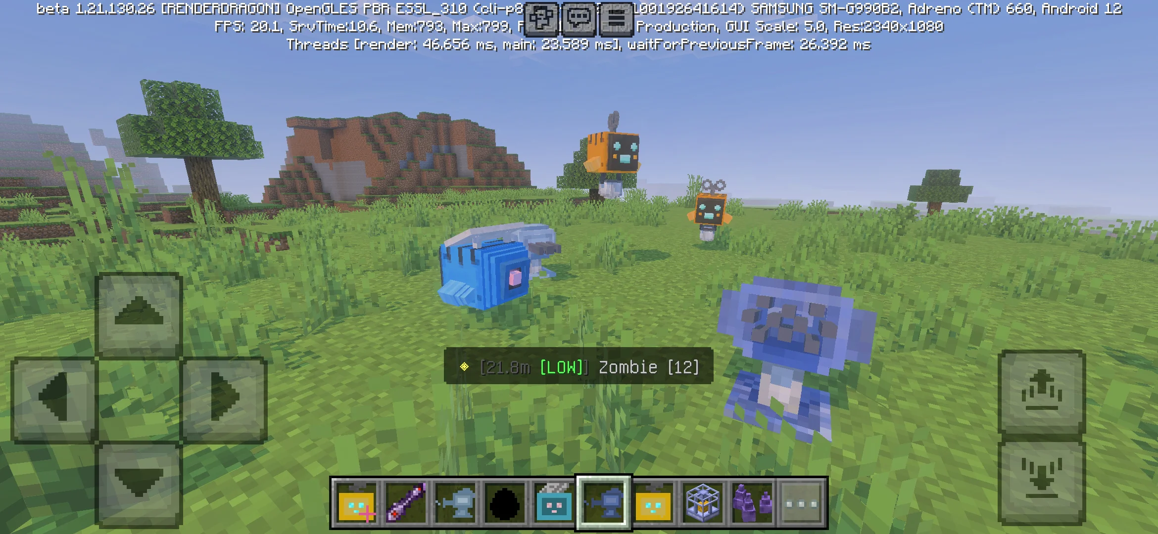 Options from Neo Ecological Craft Mod for Minecraft PE