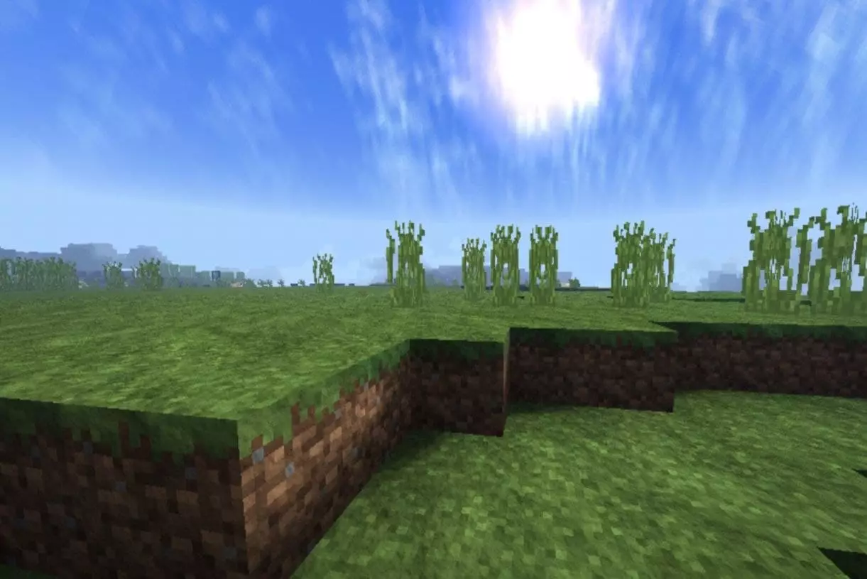 Sun and Grass from Energy Shaders for Minecraft PE