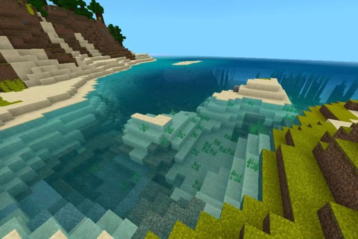 Water and Sand from Render Dragon Shaderless Shader for Minecraft PE