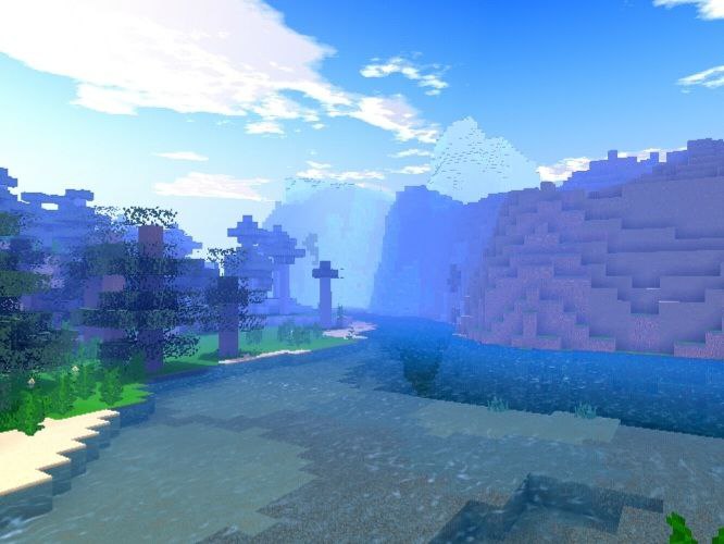 Mountains from Low End Shaders for Minecraft PE
