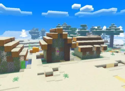 Village from Pisces Be Shaders for Minecraft PE