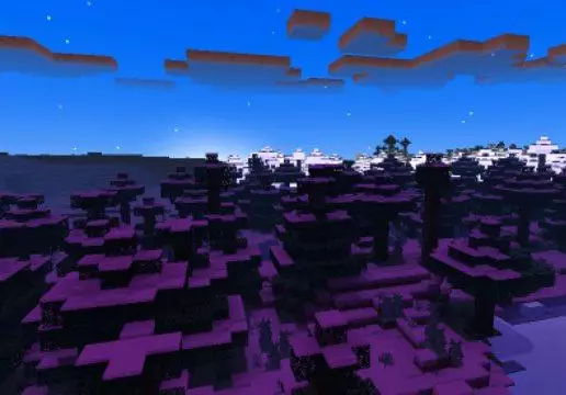 Night Forest from Pisces Be Shaders for Minecraft PE