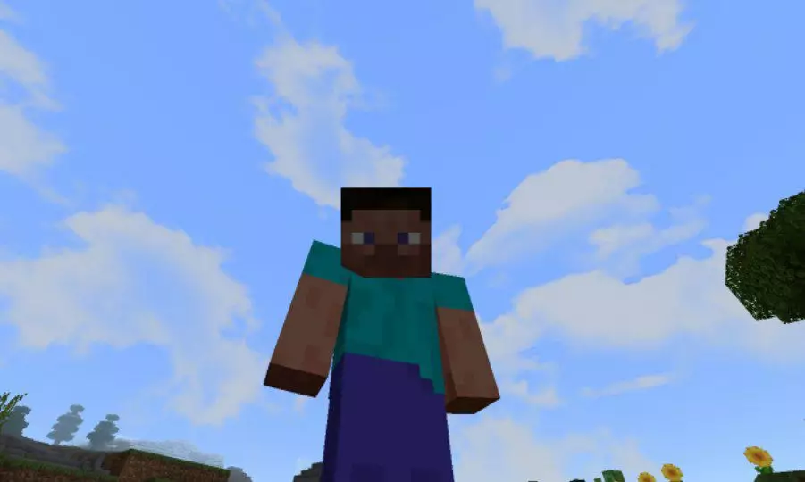 Steve and Sky from Sky Texture Pack for Minecraft PE