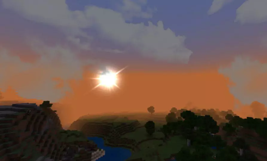 Sunset from Sky Texture Pack for Minecraft PE