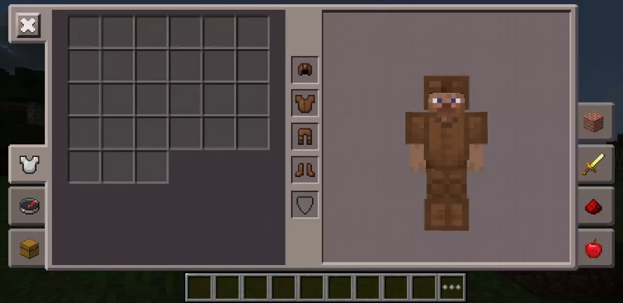 Menu from Old Texture Pack for Minecraft PE