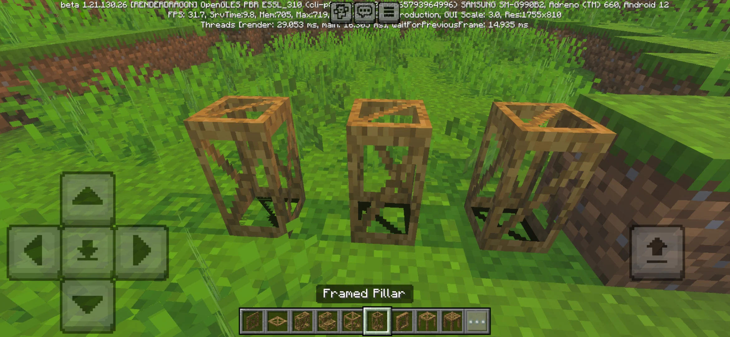 Pillar from Framed Blocks Mod for Minecraft PE