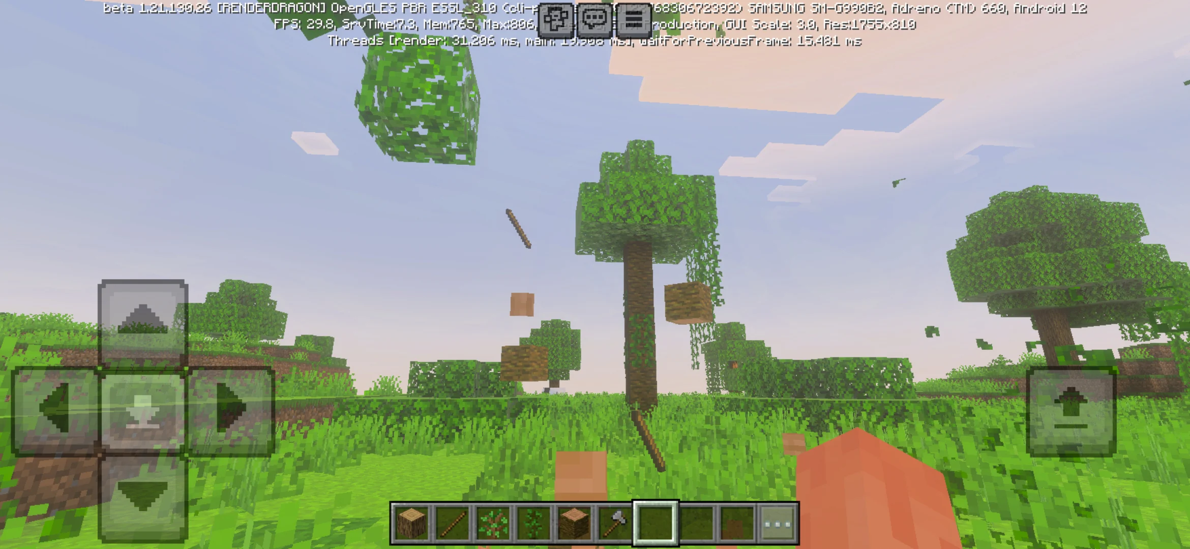 Process from Tree Harvester Mod for Minecraft PE