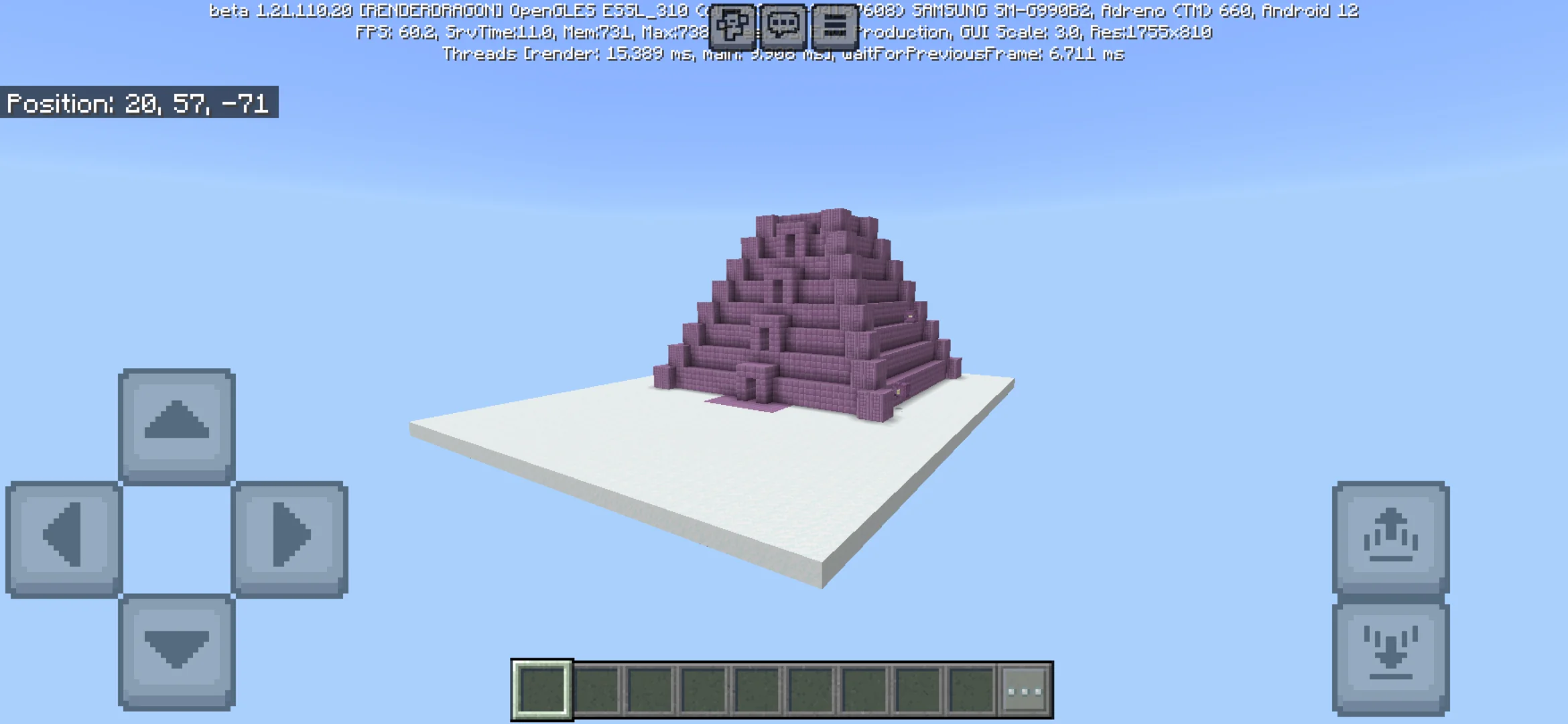Pyramid from Cloud Survival Map for Minecraft PE