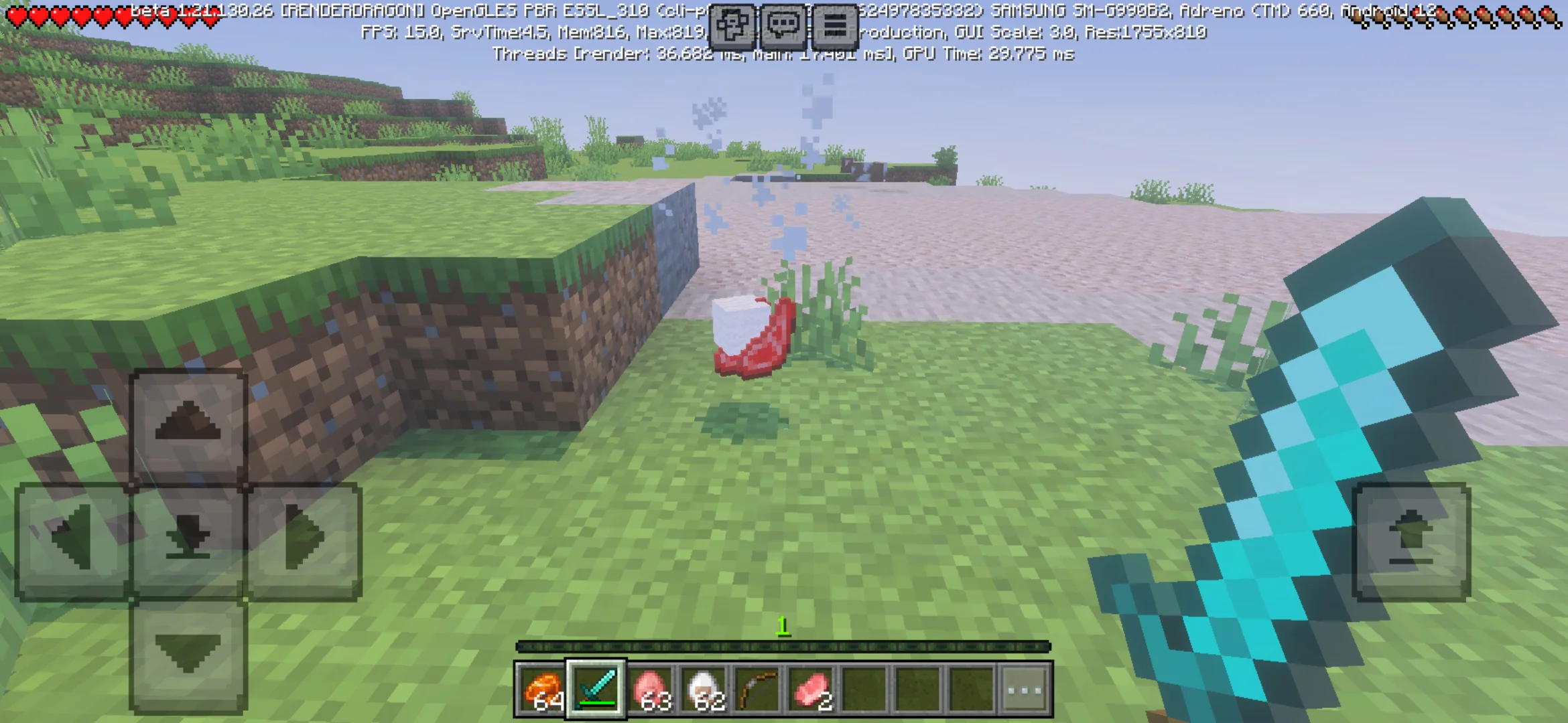 Result from Clumps Mod for Minecraft PE