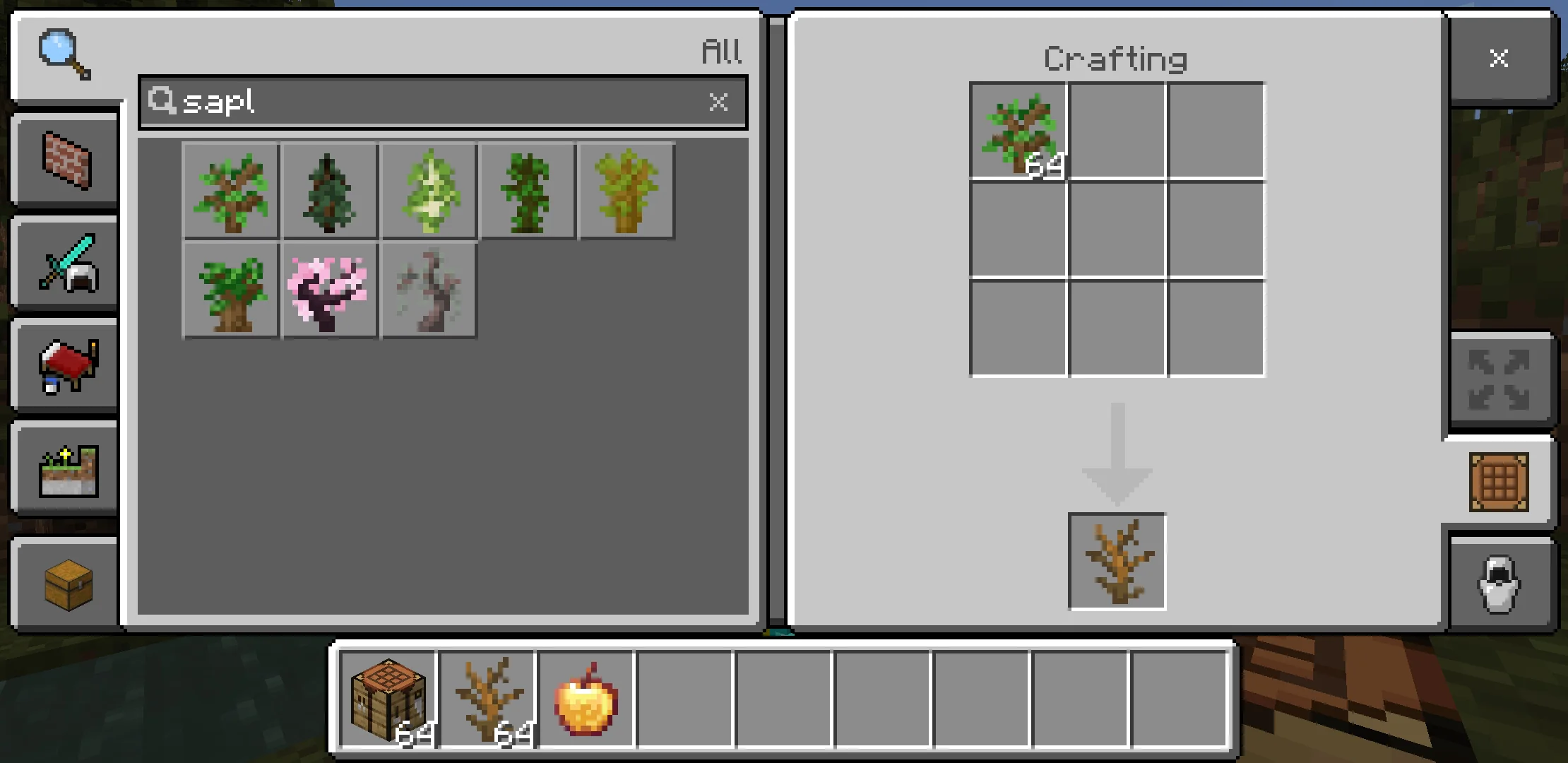 Sapling from Recycle Recipes Texture Pack for Minecraft PE