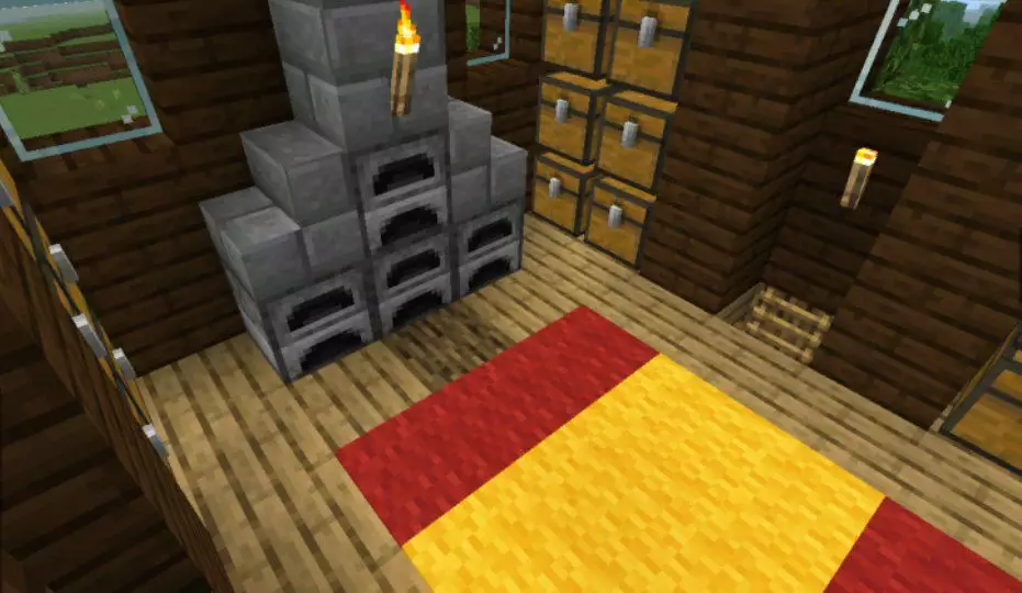 Second Floor from Starter House Map for Minecraft PE