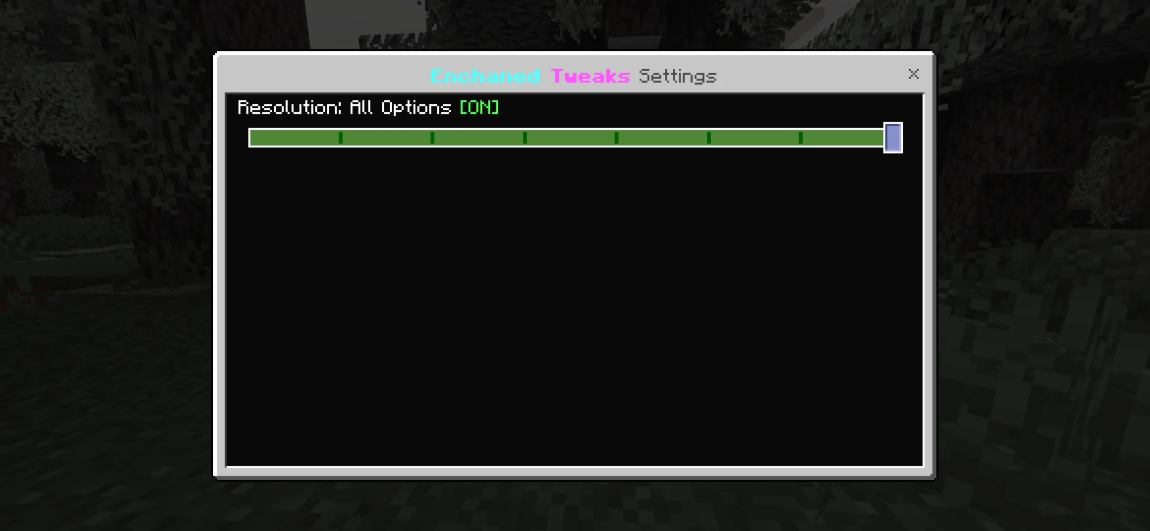 Settings from Enhanced Tweaks Texture Pack for Minecraft PE