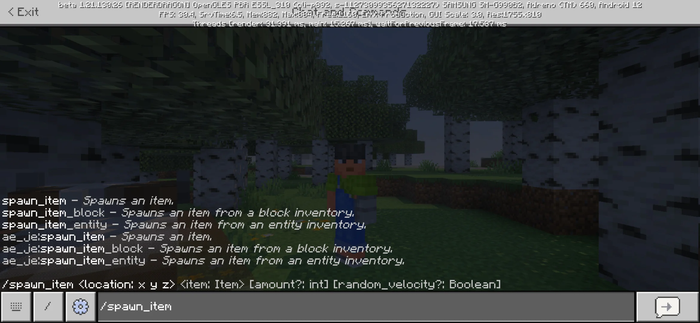 Spawn from Java Essentials Mod for Minecraft PE