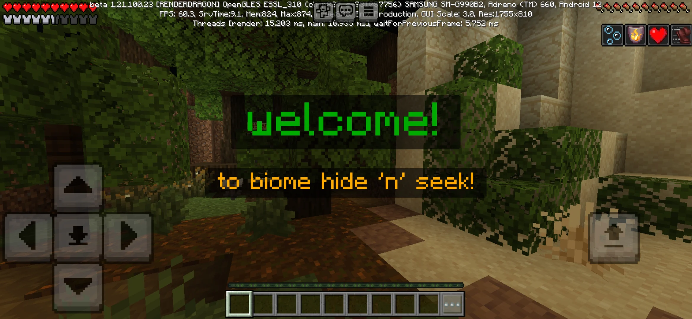 Start from Biomes Hide and Seek Map for Minecraft PE