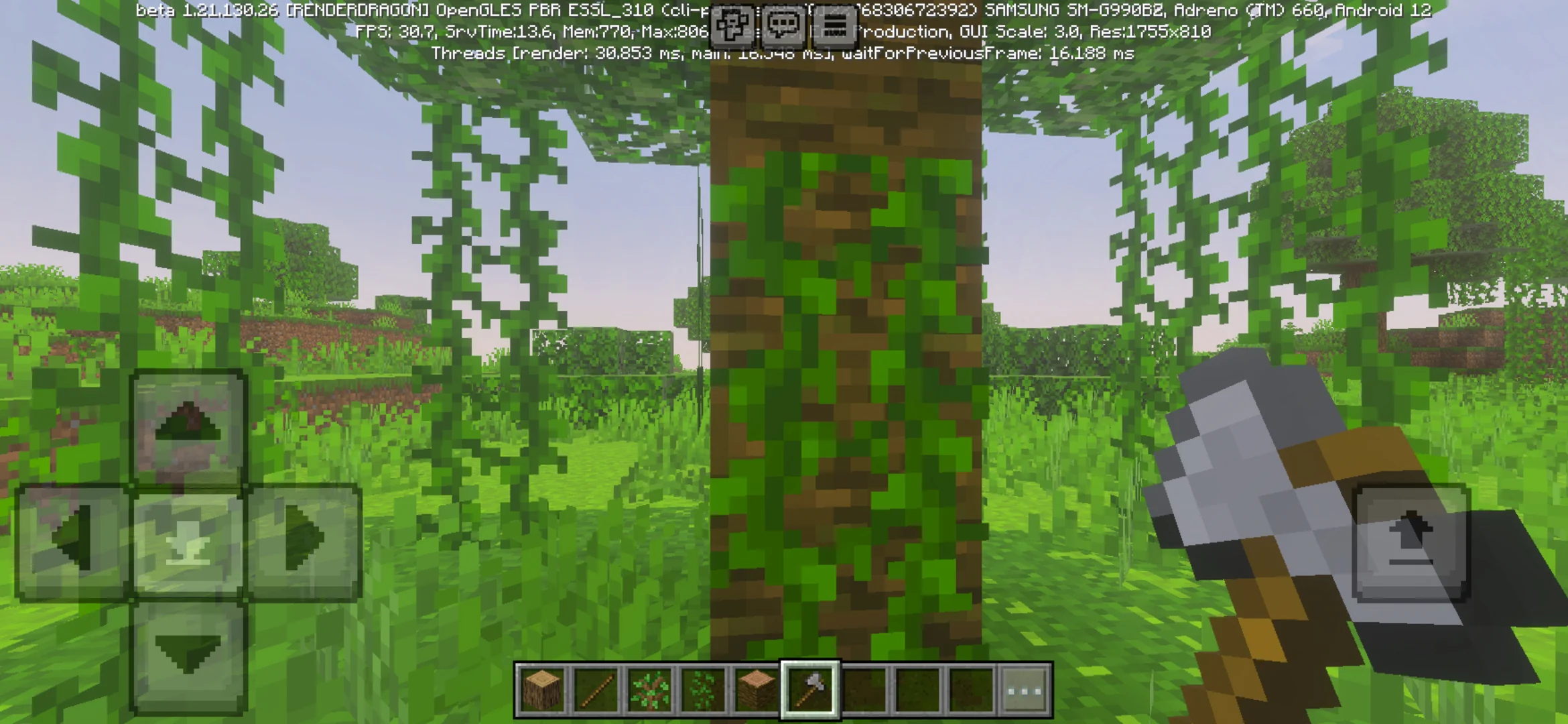 start from Tree Harvester Mod for Minecraft PE