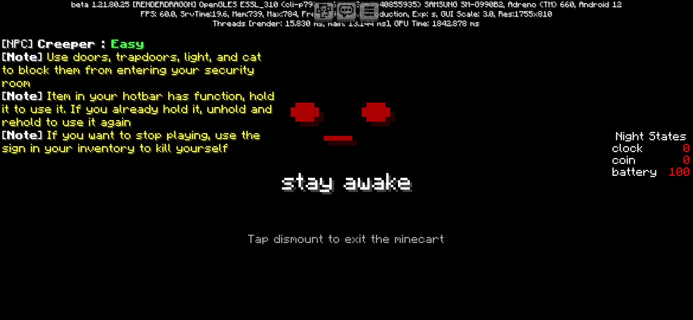 Stay from Night Shift Map for Minecraft PE