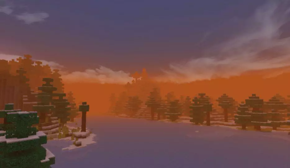 Sunrise from Iris Shader for Minecraft PE
