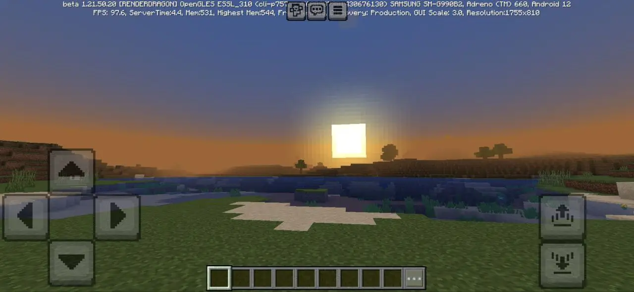 Sunset from Warm Shaders for Minecraft PE