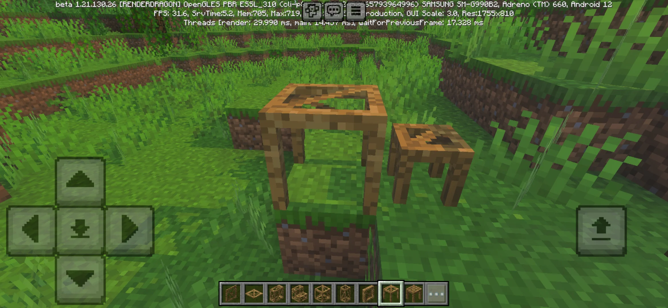 Table from Framed Blocks Mod for Minecraft PE