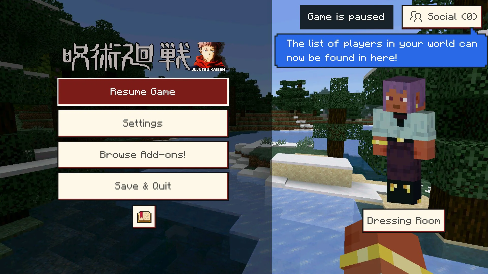 Texture from Jujutsu Kaisen Mod for Minecraft PE