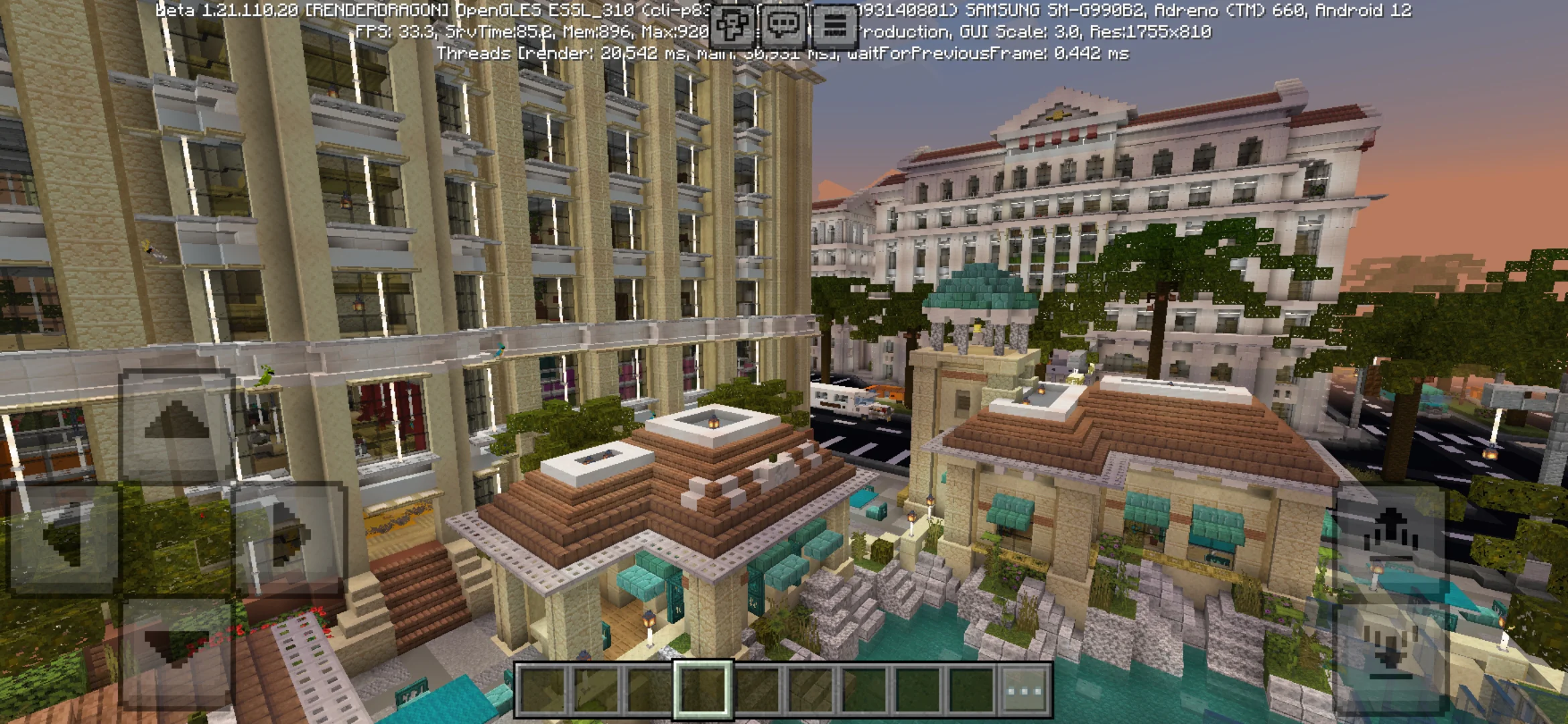 Top View from Cityscapes Las Vegas Map for Minecraft PE