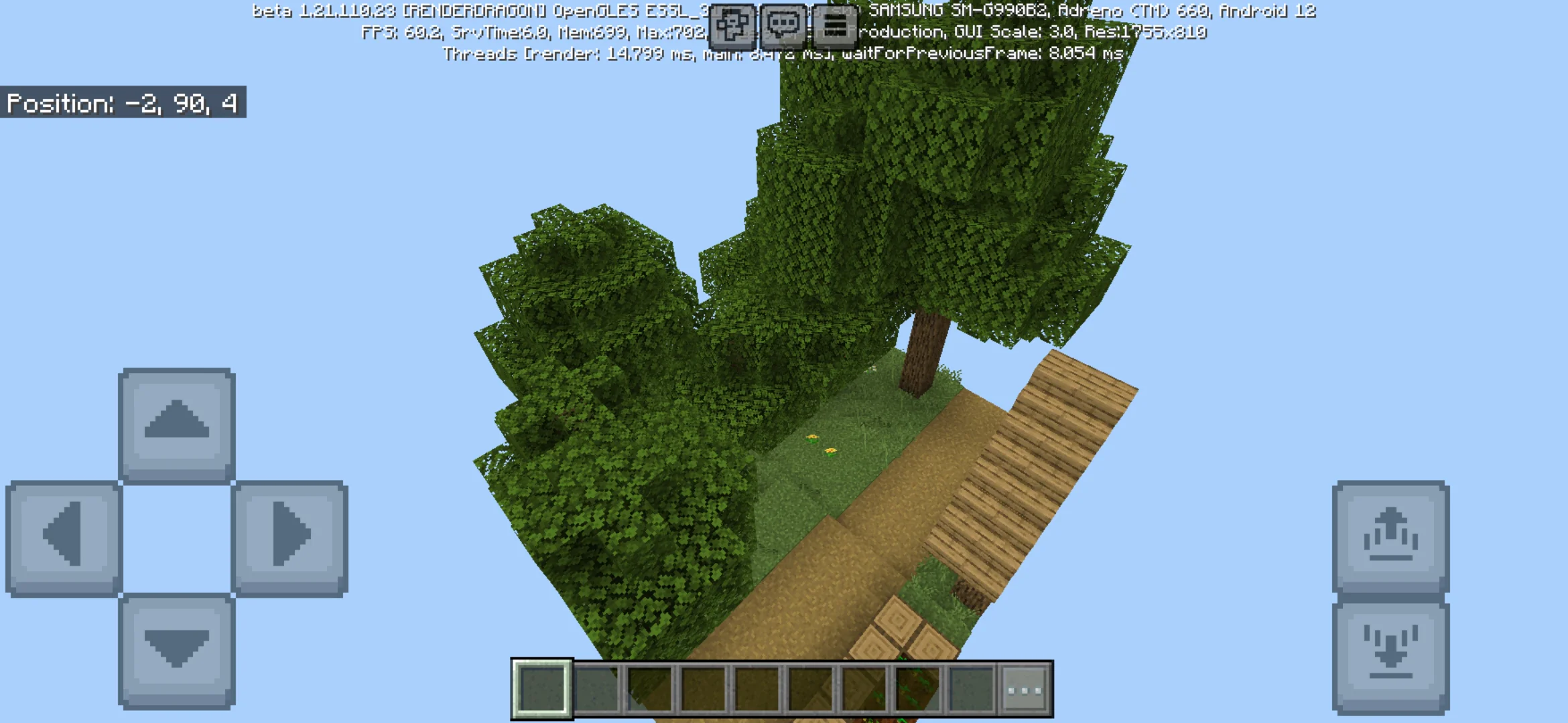 Top View from One Chunk Map for Minecraft PE