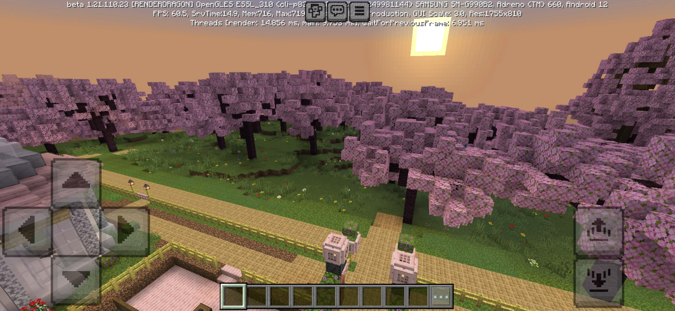 Top View from Pink House Map for Minecraft PE