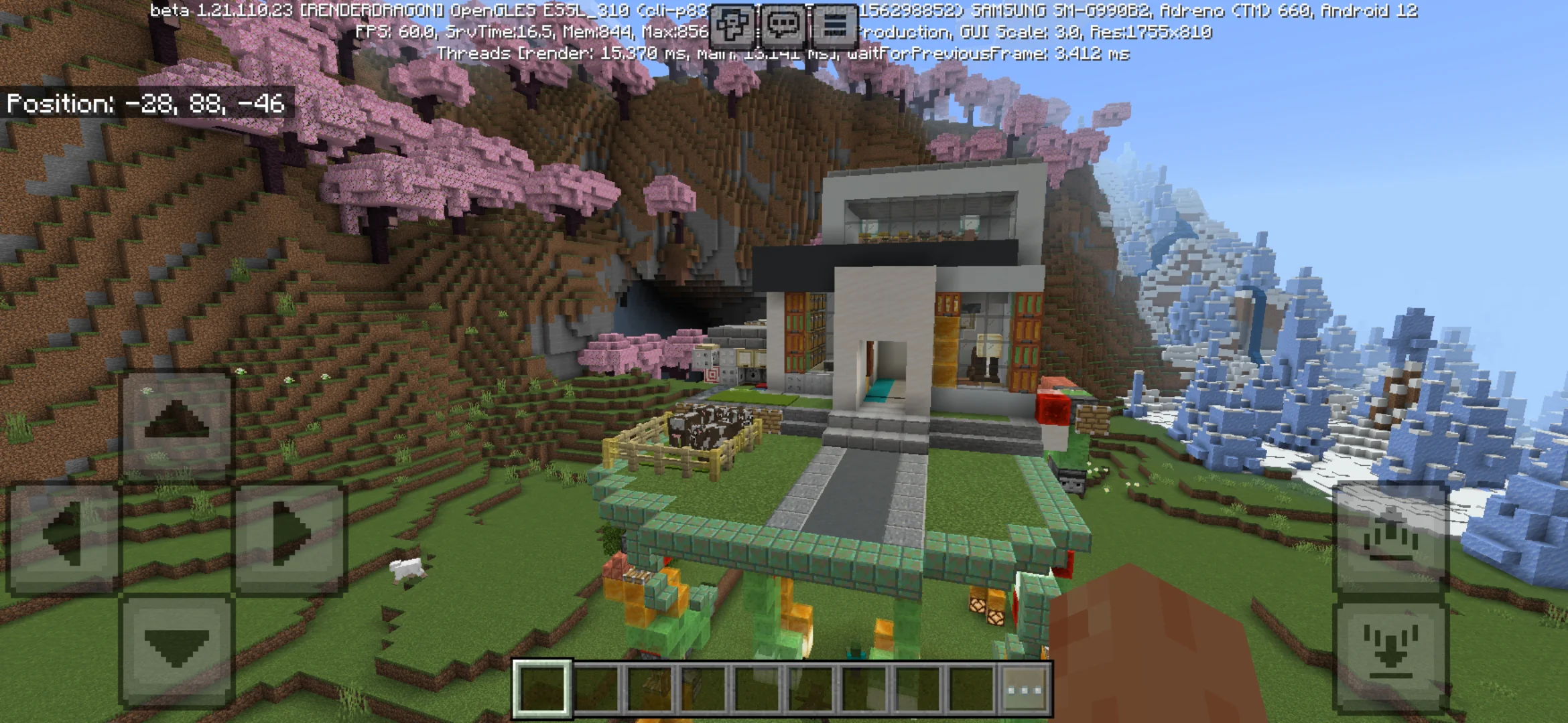 Top View from Walking House Map for Minecraft PE